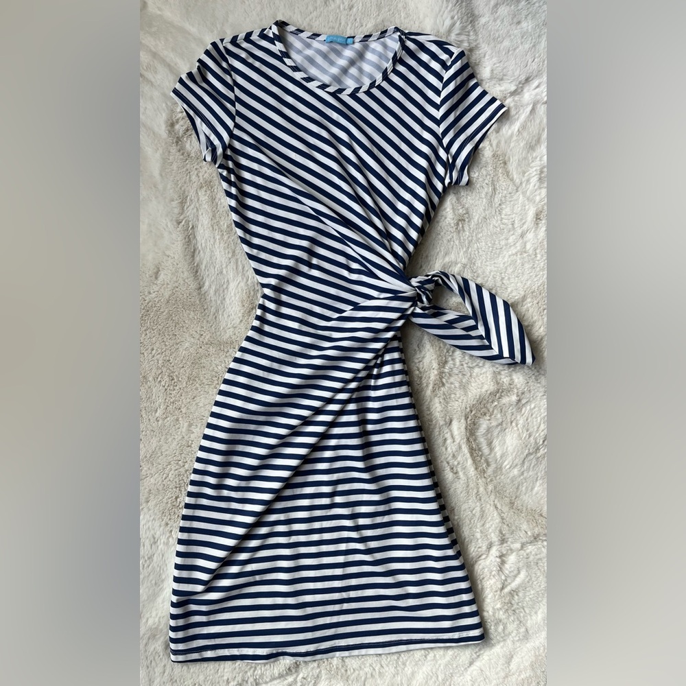 J. McLaughlin Navy and White Striped Dress, small